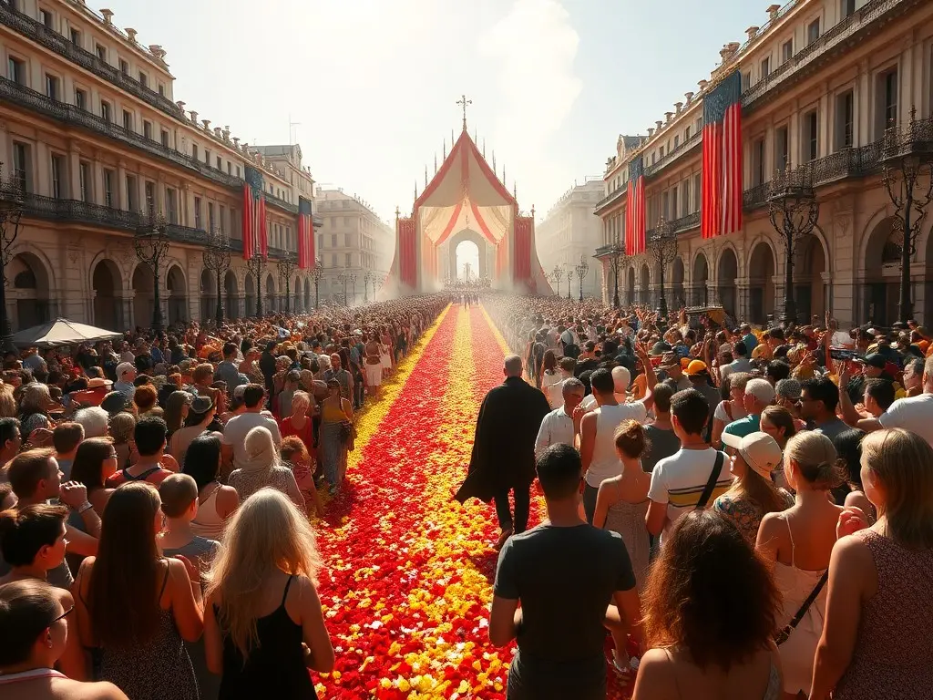 1 million people flood Madrid streets to see the pope's flower-carpeted procession