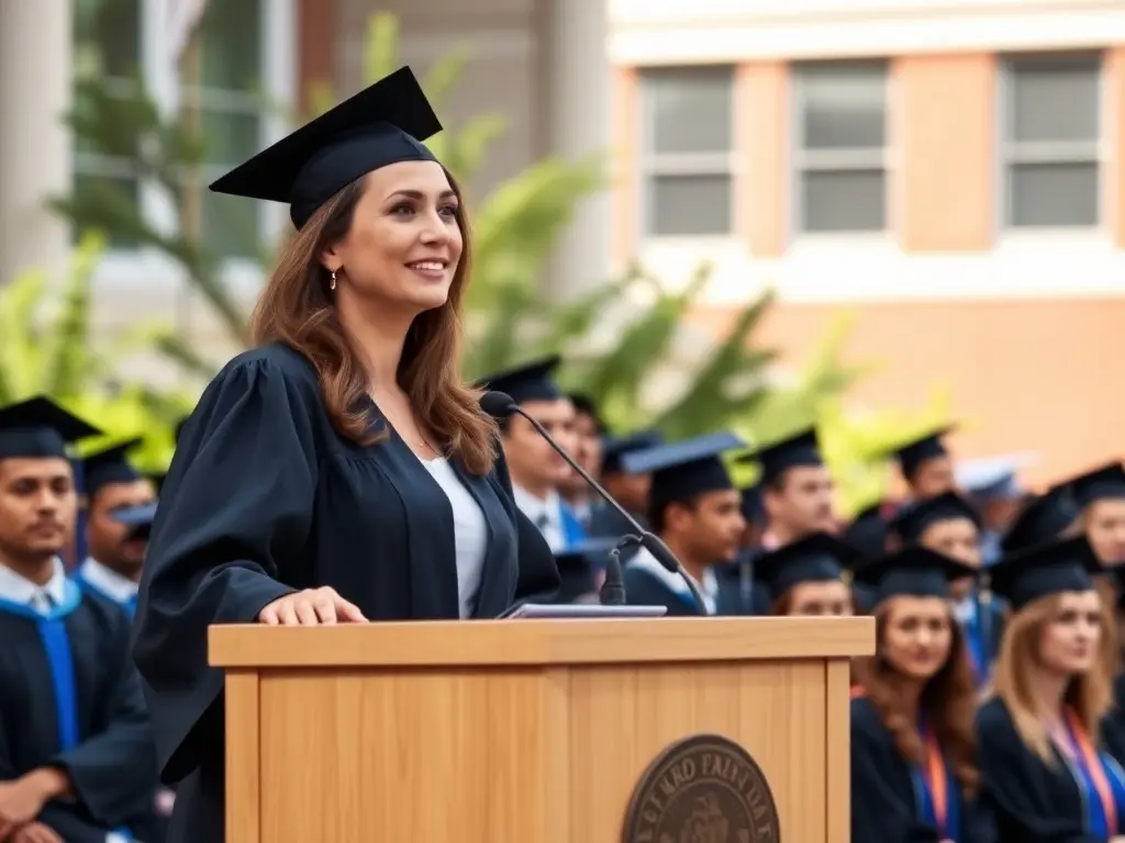 Actress and activist Ashley Judd speaks at NEIT commencement