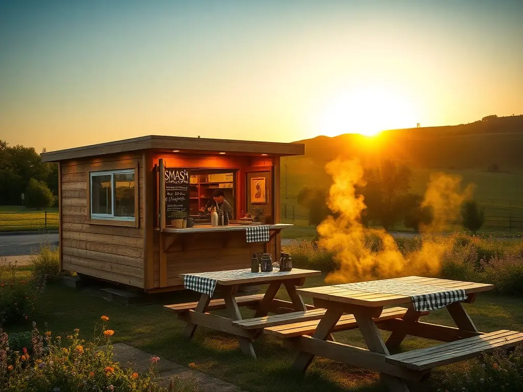 Catering pod at business park near Alnwick, Northumberland