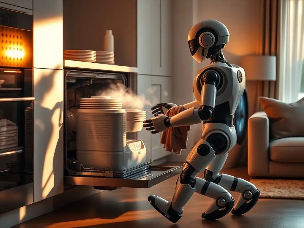 First Home Robot in Wuhan: Easy Dishwashing and Laundry