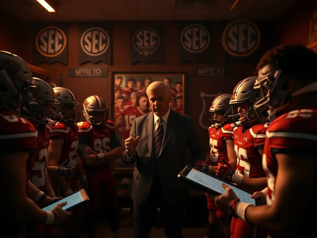 Florida football coach Jon Sumrall talks resources, player discipline at SEC spring meetings