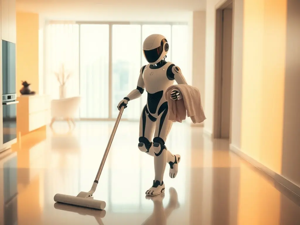 Humanoid robot cleans first US apartment