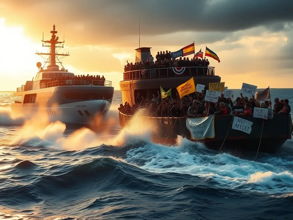 Israeli forces intercept the remaining activist flotilla vessels headed for Gaza