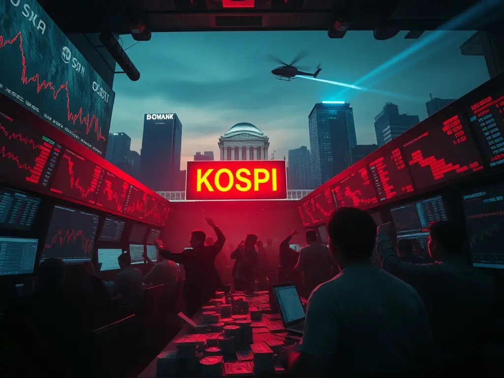 Kospi crashes over 8% on tech hemorrhage, US rate woes; won rises after verbal intervention