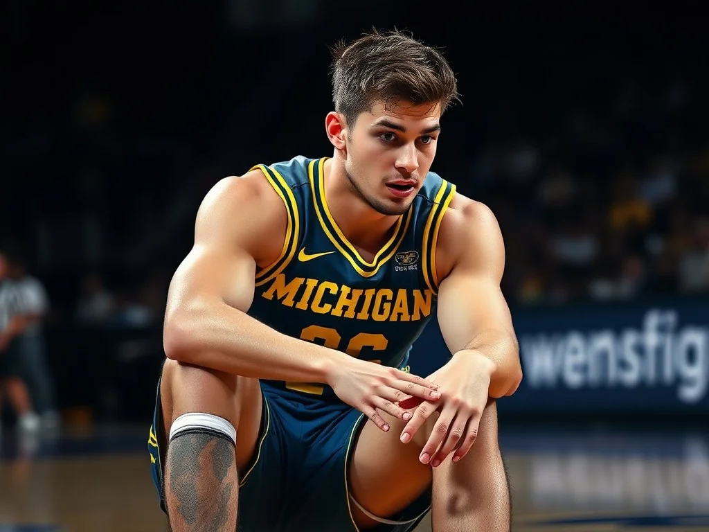 Michigan's Yaxel Lendeborg on title-game status after injuring his ankle, knee in Final Four win: 'I'm playing no matter what'