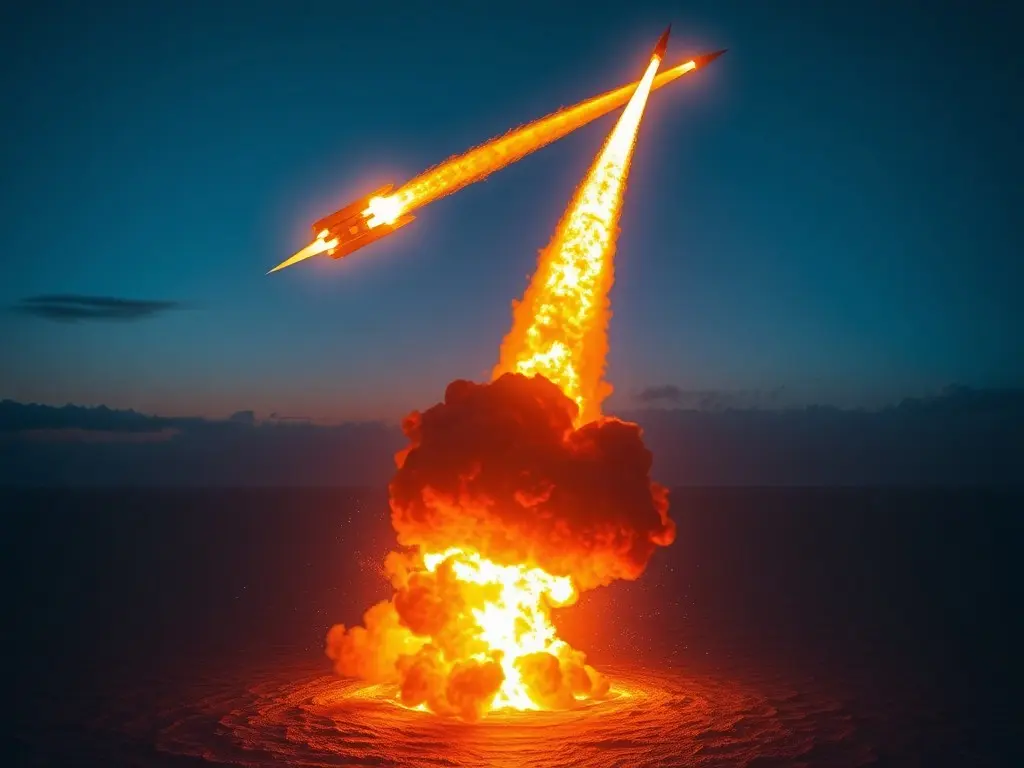 Moment Space X rocket explodes on splashdown in dramatic ocean fireball