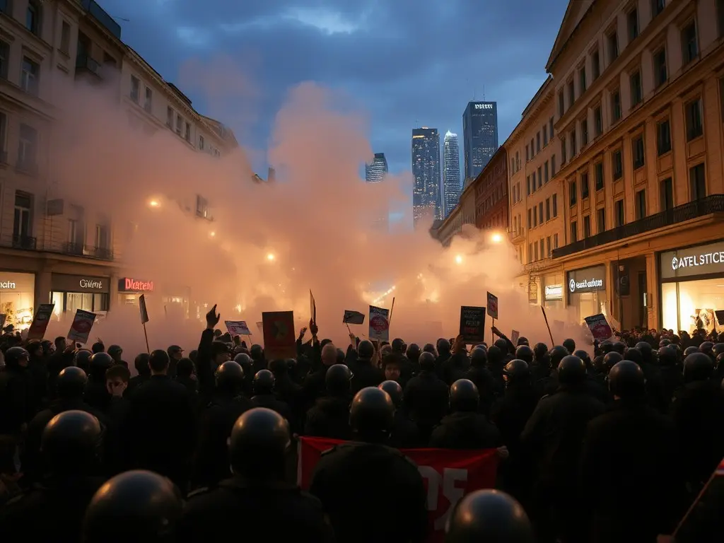 Protesters in Geneva clash with police ahead of the G7 summit in nearby France
