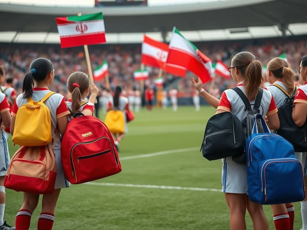 Soccer-Iranian players hold schoolbags in protest over slain girls