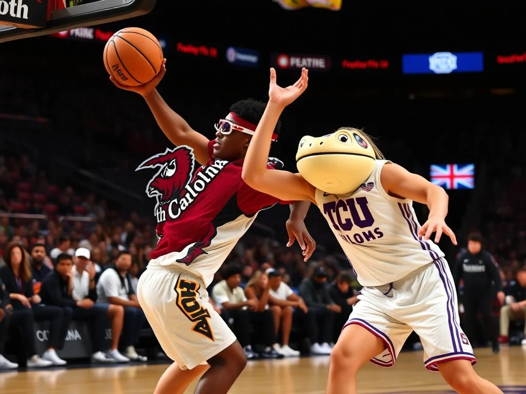 South Carolina Gamecocks take on the TCU Horned Frogs in Elite 8