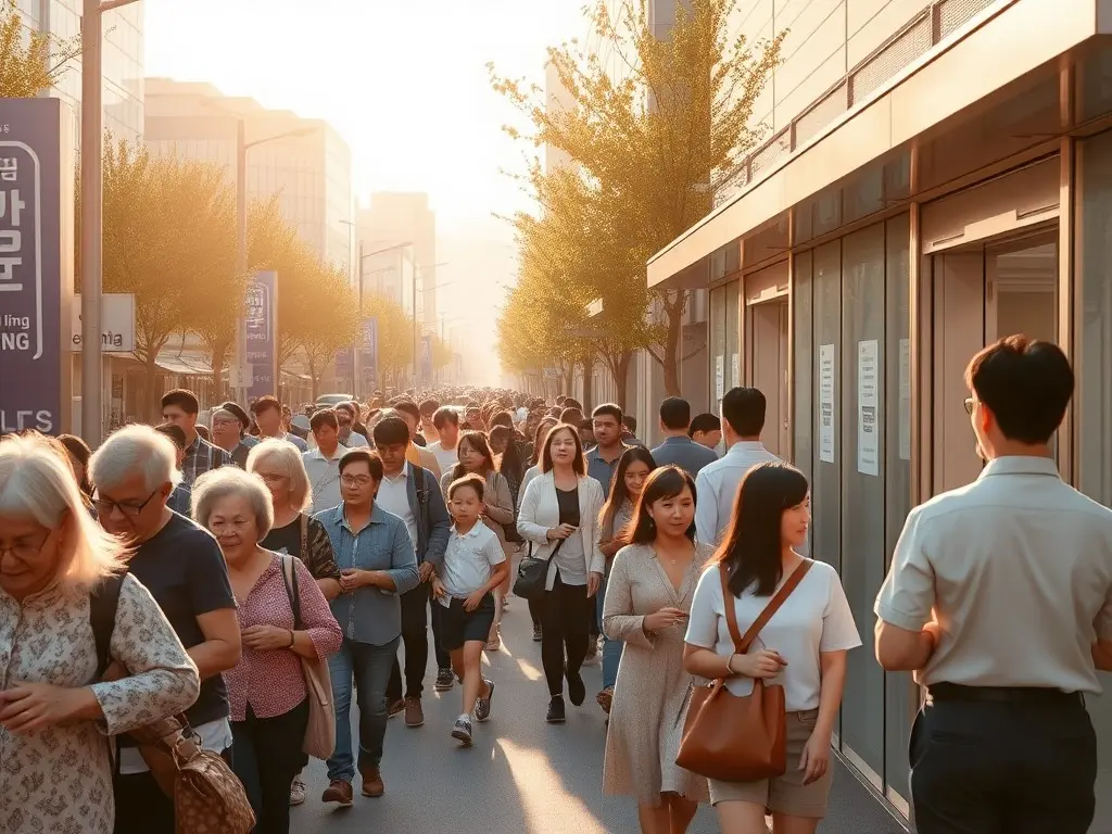 South Koreans line up early for local election voting