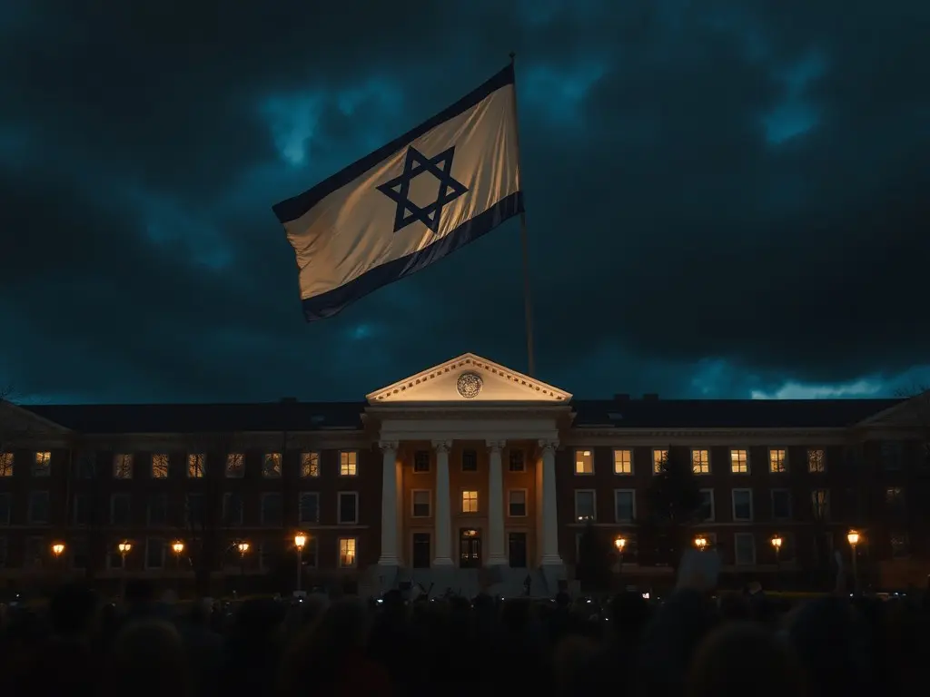 Swastika flag raised above NYU building named after billionaire Jewish causes donor during graduation week