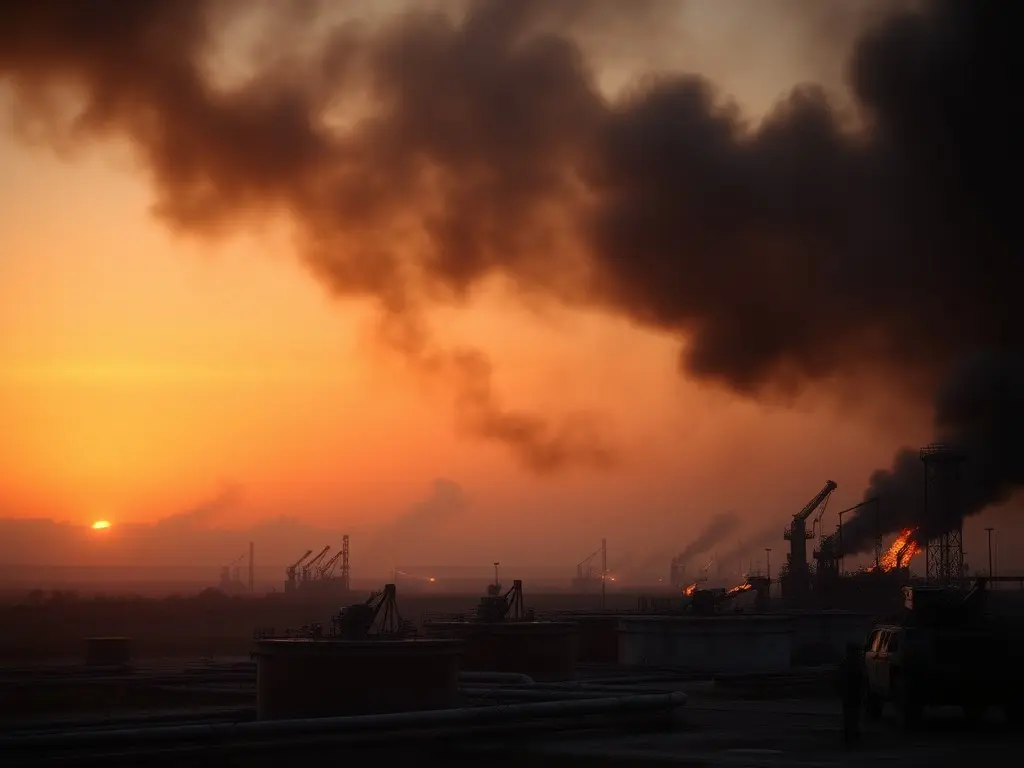 Ukrainian Drone Attack Triggers Fire at a Russian Oil Terminal