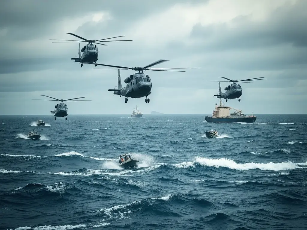 U.S. military helicopters sink 6 Iranian boats that targeted civilian vessels