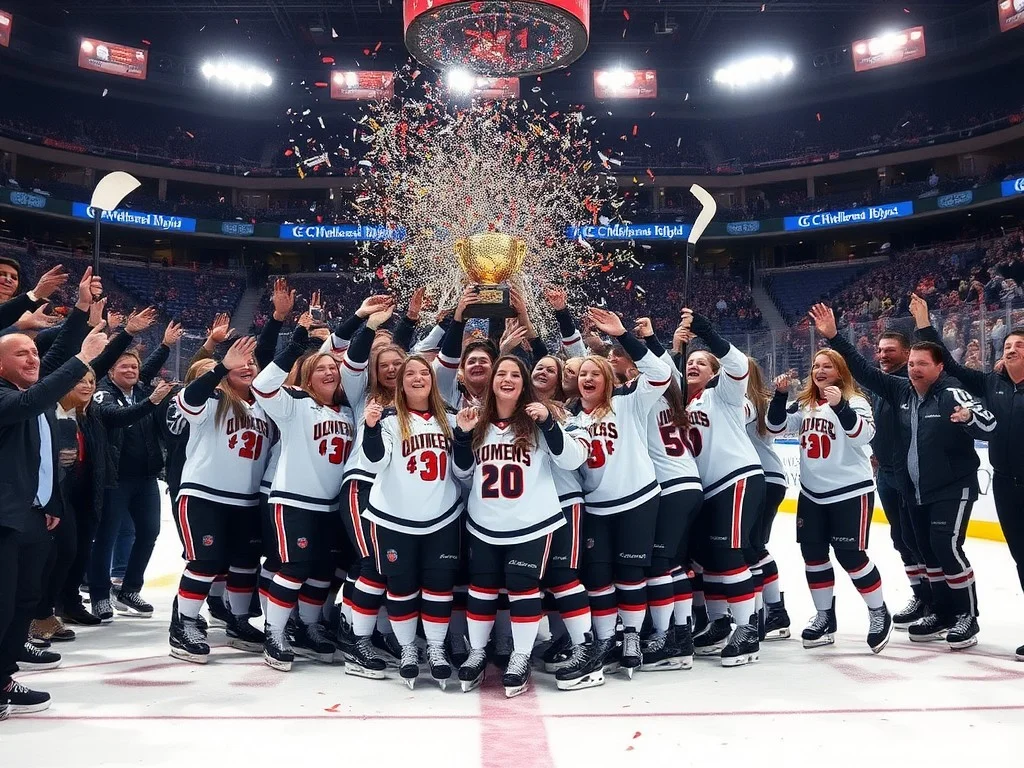 Wisconsin Badgers’ Luke Fickell reacts to women’s hockey team’s championship